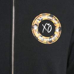 A Bathing Ape Black Bape Shark Applique Zip-Up Hoodie M
