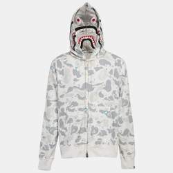 A Bathing Ape White Camo Print Cotton Zip-Up Hoodie L