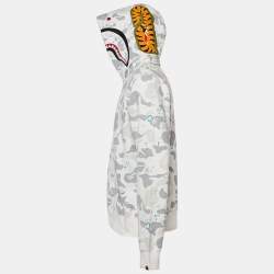 A Bathing Ape White Camo Print Cotton Zip-Up Hoodie L
