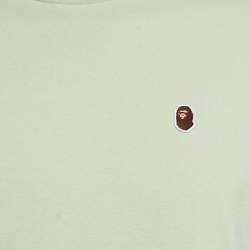 Pre Owned A Bathing Ape Green Cotton Crew Neck T-Shirt M