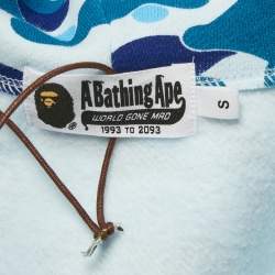 A Bathing Ape Blue Abc Camo Shark Print Full Zip Hoodie S