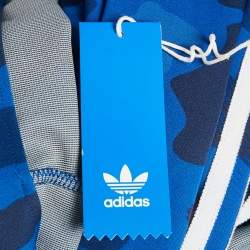 Pre Owned A Bathing Ape X Adidas Blue Printed Jersey Track Suit S