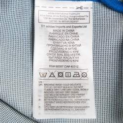 Pre Owned A Bathing Ape X Adidas Blue Printed Jersey Track Suit S