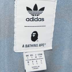 Pre Owned A Bathing Ape X Adidas Blue Printed Jersey Track Suit S