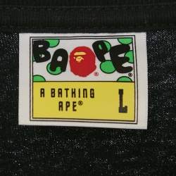 Pre Owned A Bathing Ape Black Back Street Print Cotton T-Shirt L