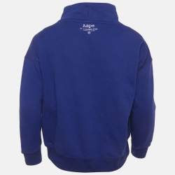 Pre Owned سويت شيرت إييب باي أ باثينغ إيب رقبة مزدوجة طباعة جرافيك بلو جيرسي أزرق مقاس صغير جدًا (إكسترا إكسترا سمول)