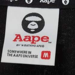 Pre Owned Aape A Bathing Ape Black Graphic Logo Print Jersey Small AAPE Head T-Shirt M