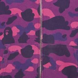مملوكة مسبقًا A Bathing Ape Purple Jersey Zip Up Camo Shark Hoodie M 