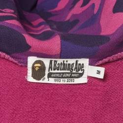 مملوكة مسبقًا A Bathing Ape Purple Jersey Zip Up Camo Shark Hoodie M 