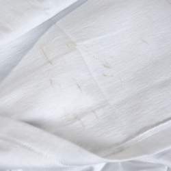 Pre Owned A Bathing Ape White & Navy Blue Cotton Camo Ape Print T Shirt M 