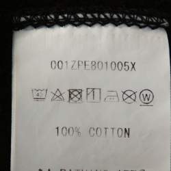 Pre Owned A Bathing Ape Black Knit Camo Panda Print Shark Detail Hoodie L