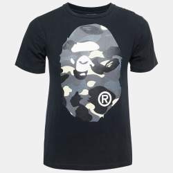 A Bathing Ape Black Graphic Print Crew Neck T Shirt S