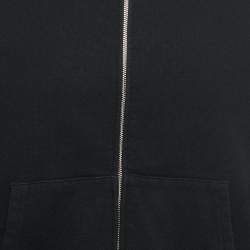 A Bathing Ape Black Cotton Knit Zip Front Shark Hoodie L 
