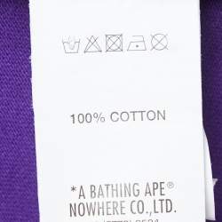 مملوكة مسبقًا A Bathing Ape Purple Logo Embroidered Cotton Pique Polo T-shirt XL