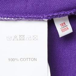 مملوكة مسبقًا A Bathing Ape Purple Logo Embroidered Cotton Pique Polo T-shirt XL