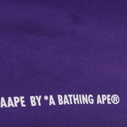 مملوكة مسبقًا A Bathing Ape Purple Logo Embroidered Cotton Pique Polo T-shirt XL