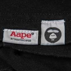 A Bathing Ape Black Logo Print Cotton Crew Neck Half Sleeve T-Shirt XL