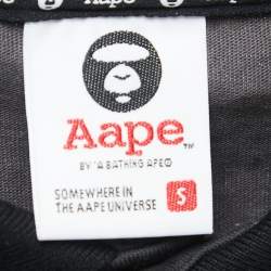 Pre Owned A Bathing Ape Grey Military Print Cotton Polo T-Shirt S