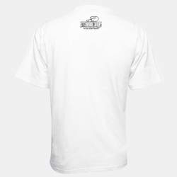 A Bathing Ape White Logo Print Cotton Crew Neck T-Shirt XL
