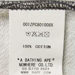 Pre Owned A Bathing Ape Black Camo Print Cotton Shark Head Detail Hooded Jacket XL