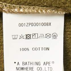 A Bathing Ape Military Green Camo Print Cotton Shark Head Hood Zip Front Jacket XL