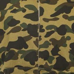 A Bathing Ape Military Green Camo Print Cotton Shark Head Hood Zip Front Jacket XL
