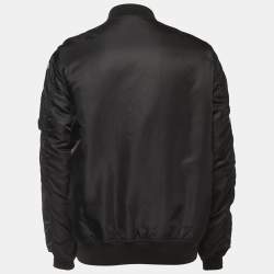 A Bathing Ape Black Shark Embroidered Zip Front Bomber Jacket L