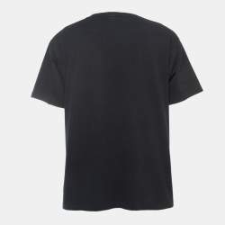 A Bathing Ape Black Shark Print Cotton Crew Neck Half Sleeve T-Shirt XL