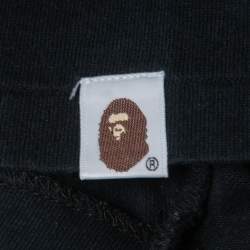 A Bathing Ape Black Shark Print Cotton Crew Neck Half Sleeve T-Shirt XL