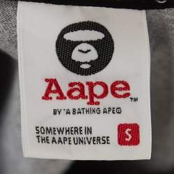 A Bathing Ape Grey Aape Universe Print Cotton Crew Neck T-Shirt S