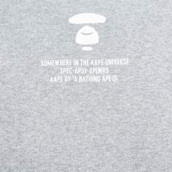 A Bathing Ape Grey Aape Universe Print Cotton Crew Neck T-Shirt S