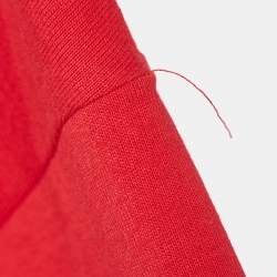 Pre Owned A Bathing Ape Red Digital Printed Cotton Knit Crew Neck T-Shirt S