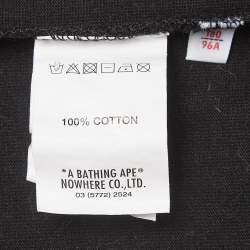 A Bathing Ape Black Printed Cotton Knit Crew Neck T-Shirt L