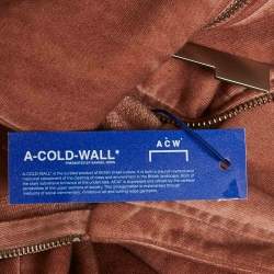A Cold Wall Brown Washed Cotton Knit Zip-Up Hooded Jacket XL