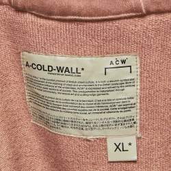 A Cold Wall Brown Washed Cotton Knit Zip-Up Hooded Jacket XL