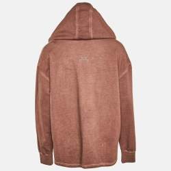 A Cold Wall Brown Washed Cotton Knit Zip-Up Hooded Jacket XL