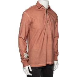 A Cold Wall Sandstone Orange Pique Knit Half Zipper Front Sweatshirt M