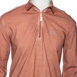 A Cold Wall Sandstone Orange Pique Knit Half Zipper Front Sweatshirt M