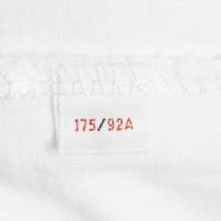 Pre Owned AAPE By A Bathing Ape White Logo Applique Cotton T-Shirt S