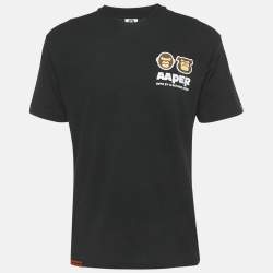 Pre Owned AApe by A Bathing Ape Black Jersey Apper Applique T-Shirt S