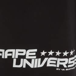Pre Owned AAPE by A Bathing Ape Black Graphic Print Cotton Dope Number T-Shirt XL