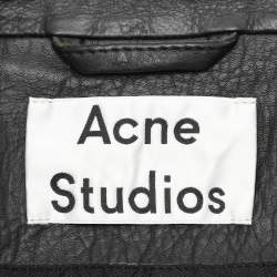 Pre Owned Acne Studios Black Leather Biker Jacket XXL