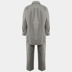 Pre Owned Acne Studios Grey Wool Blend Long Shirt and Pants Set L