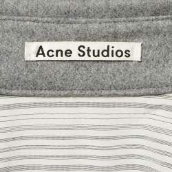 Pre Owned Acne Studios Grey Wool Blend Long Shirt and Pants Set L