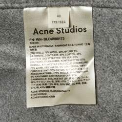 Pre Owned Acne Studios Grey Wool Blend Long Shirt and Pants Set L