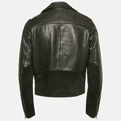 Acne Studios Black Suede Trim Leather Gibson Jacket M