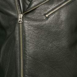 Acne Studios Black Suede Trim Leather Gibson Jacket M