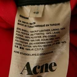 Acne Studios Black Suede Trim Leather Gibson Jacket M