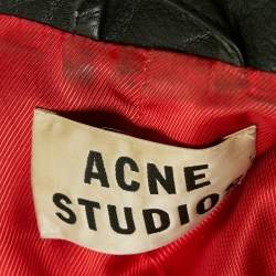 Acne Studios Black Suede Trim Leather Gibson Jacket M