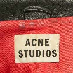 Acne Studios Black Suede Trim Leather Gibson Jacket M